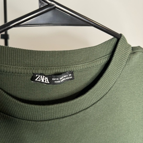 Zara | Short Sleeve Midi Dress | Forest Green | Size M​ - Picture 5 of 5